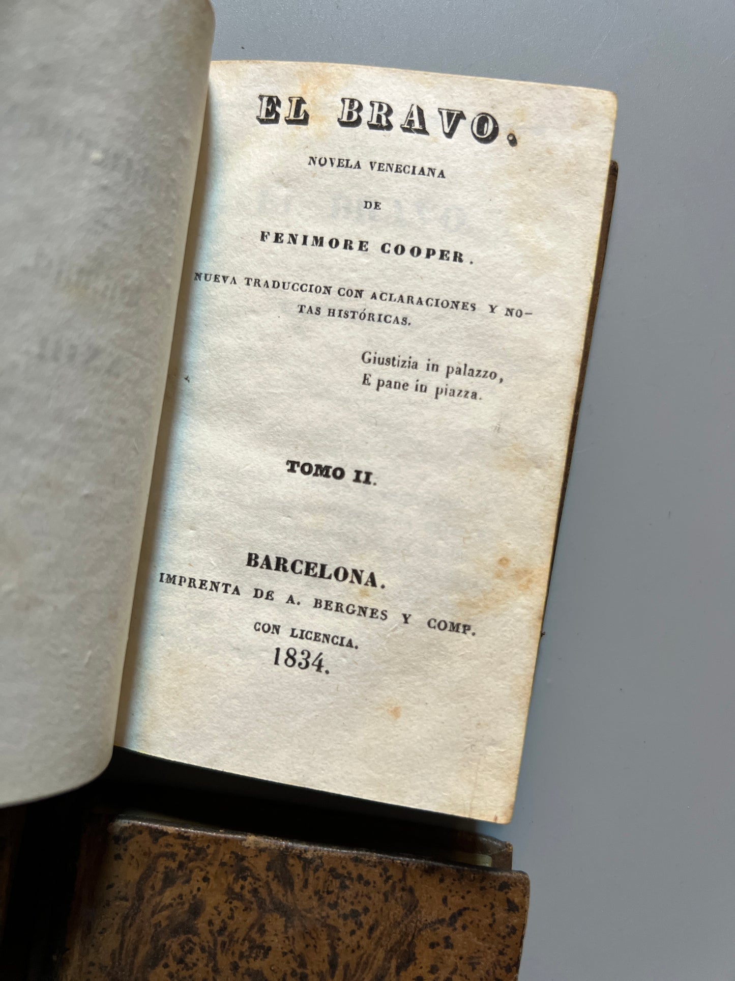 El bravo, Fenimore Cooper - Biblioteca de Damas, 1834