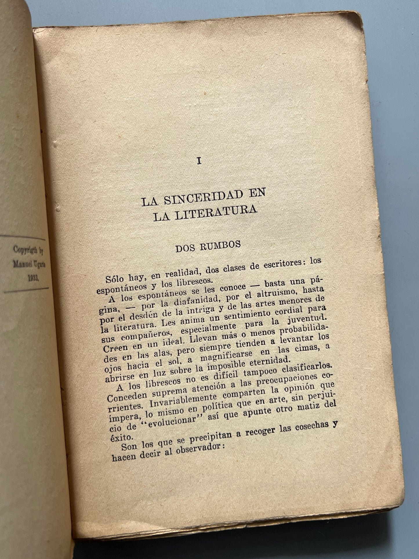 El dolor de escribir, Manuel Ugarte (firmado y dedicado a Miguel Rasch Isla) - C.I.A.P., 1933