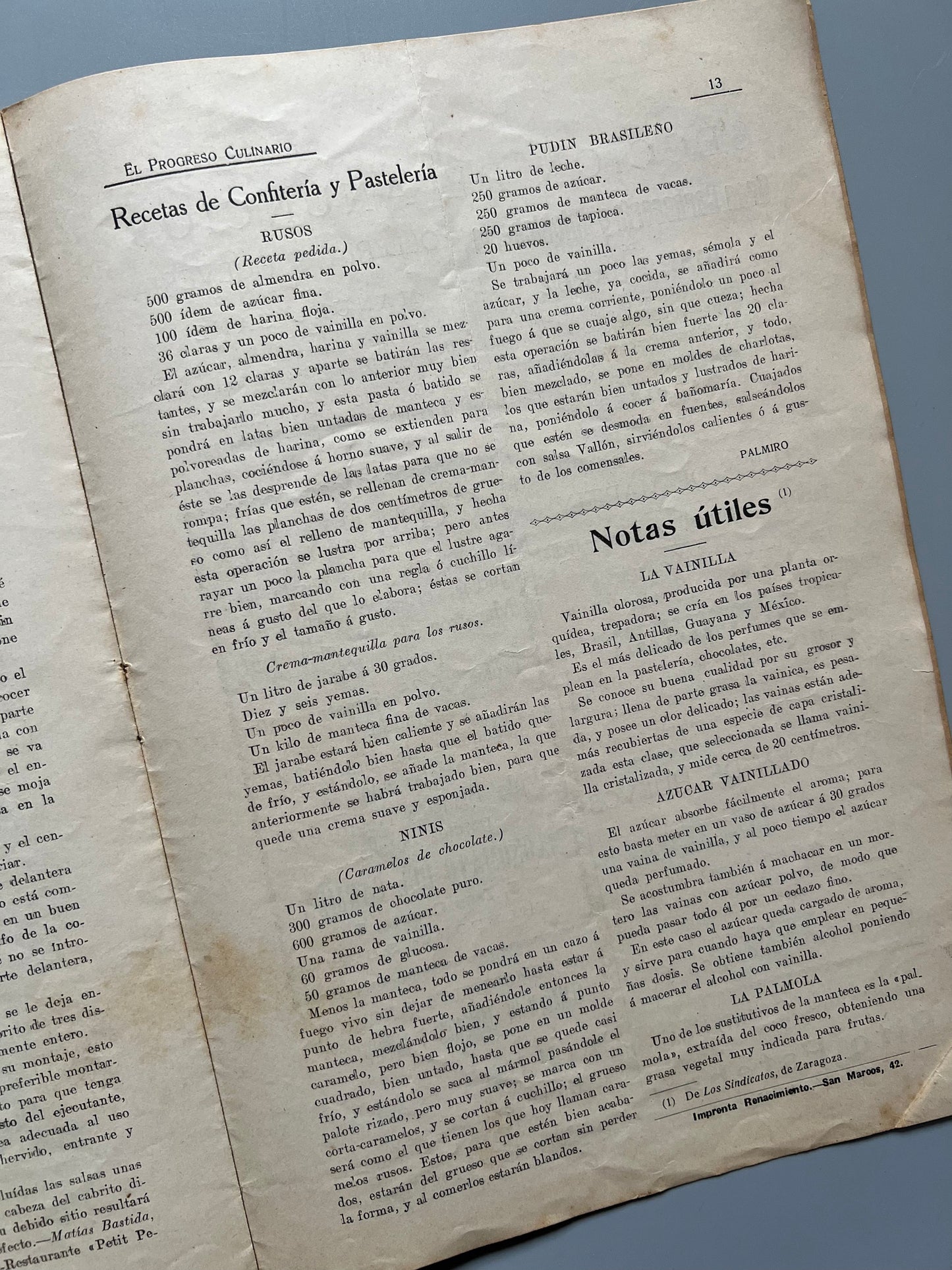 El progreso culinario nº38 - Madrid, abril de 1916