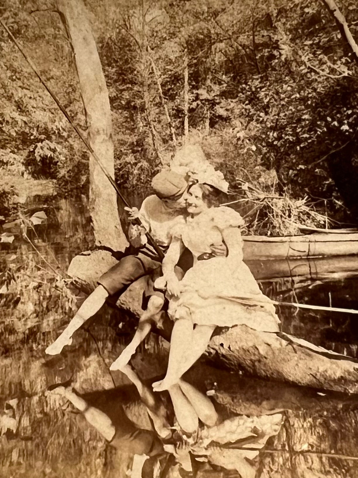 A fishing smack, fotografía estereoscópica escena romántica - Strohmeyer and Wyman, ca. 1899