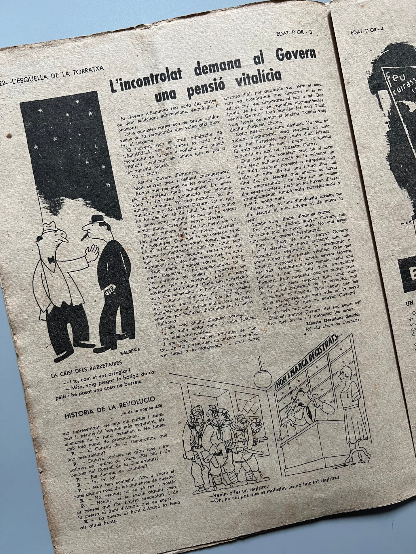 L'Esquella de la Torratxa, nº3022 - Barcelona, 23 julio 1937