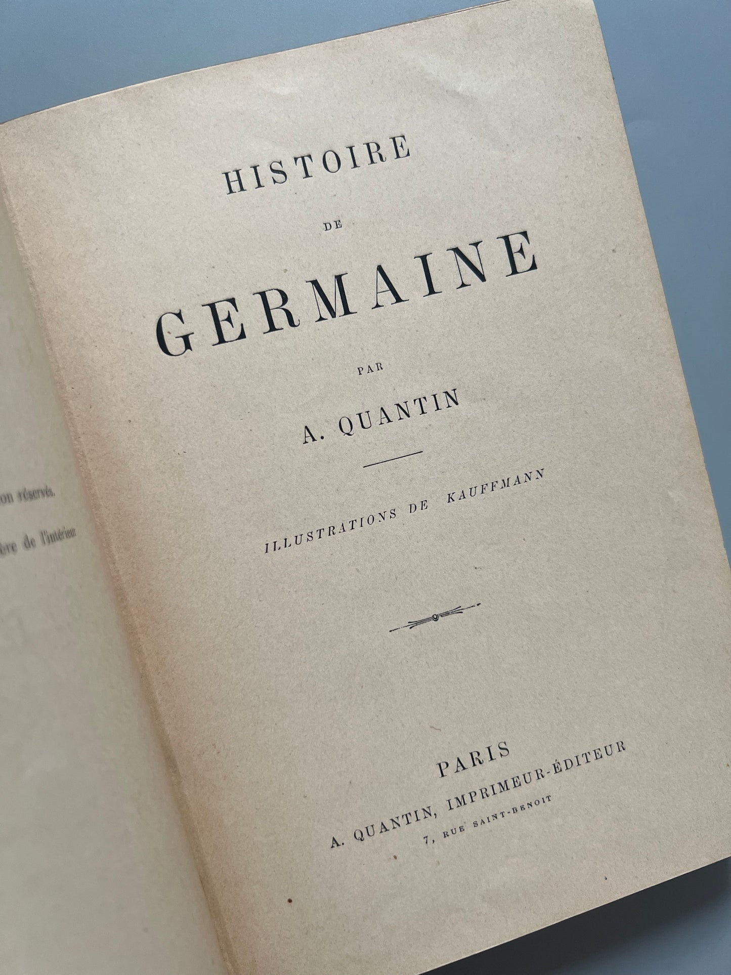 Histoire de Germaine, A. Quantin - A. Quantin imprimeur-éditeur, ca. 1890