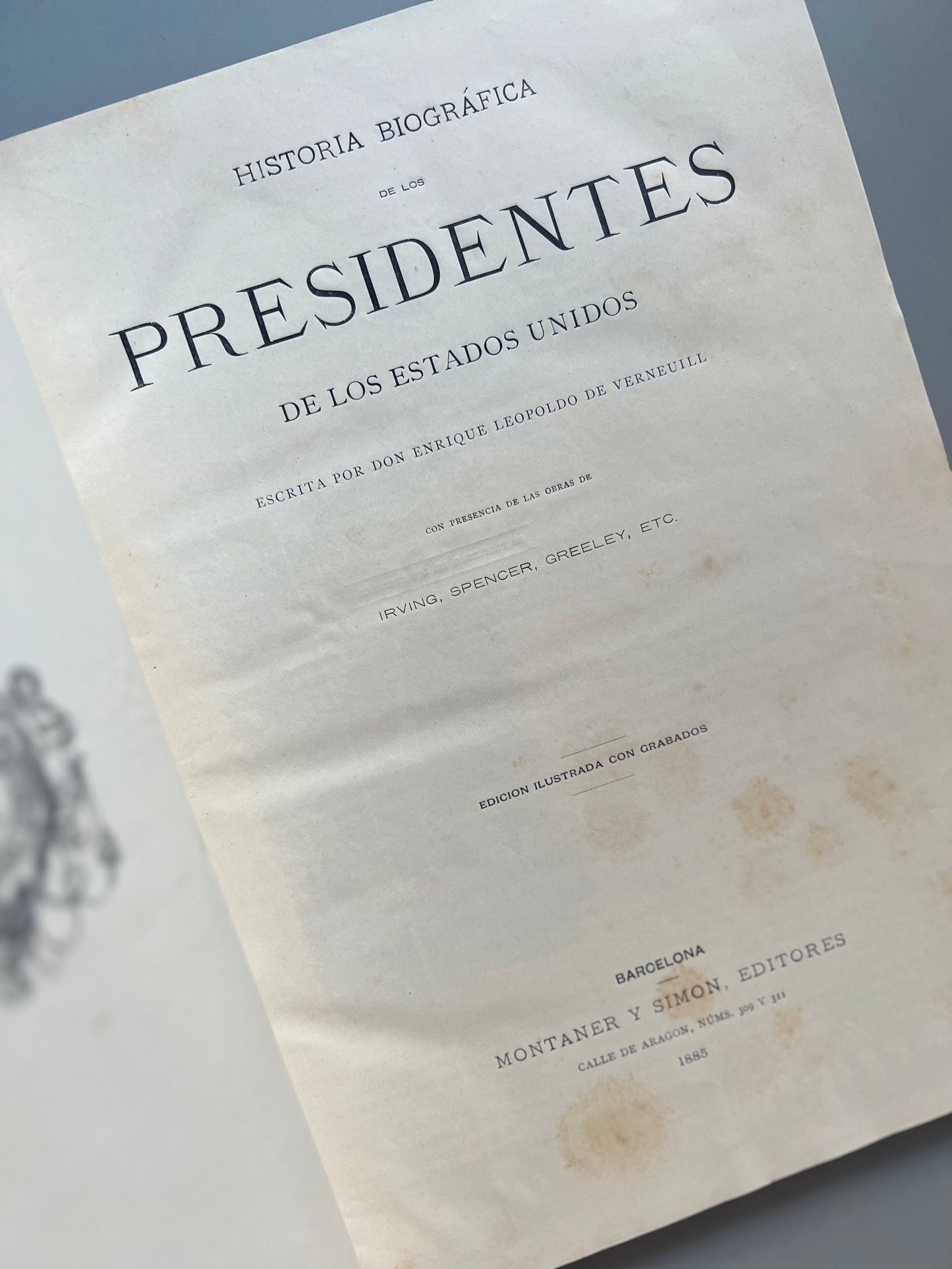 Historia de los presidentes de los Estados Unidos, E. L. Verneuill - Montaner y Simón, 1885