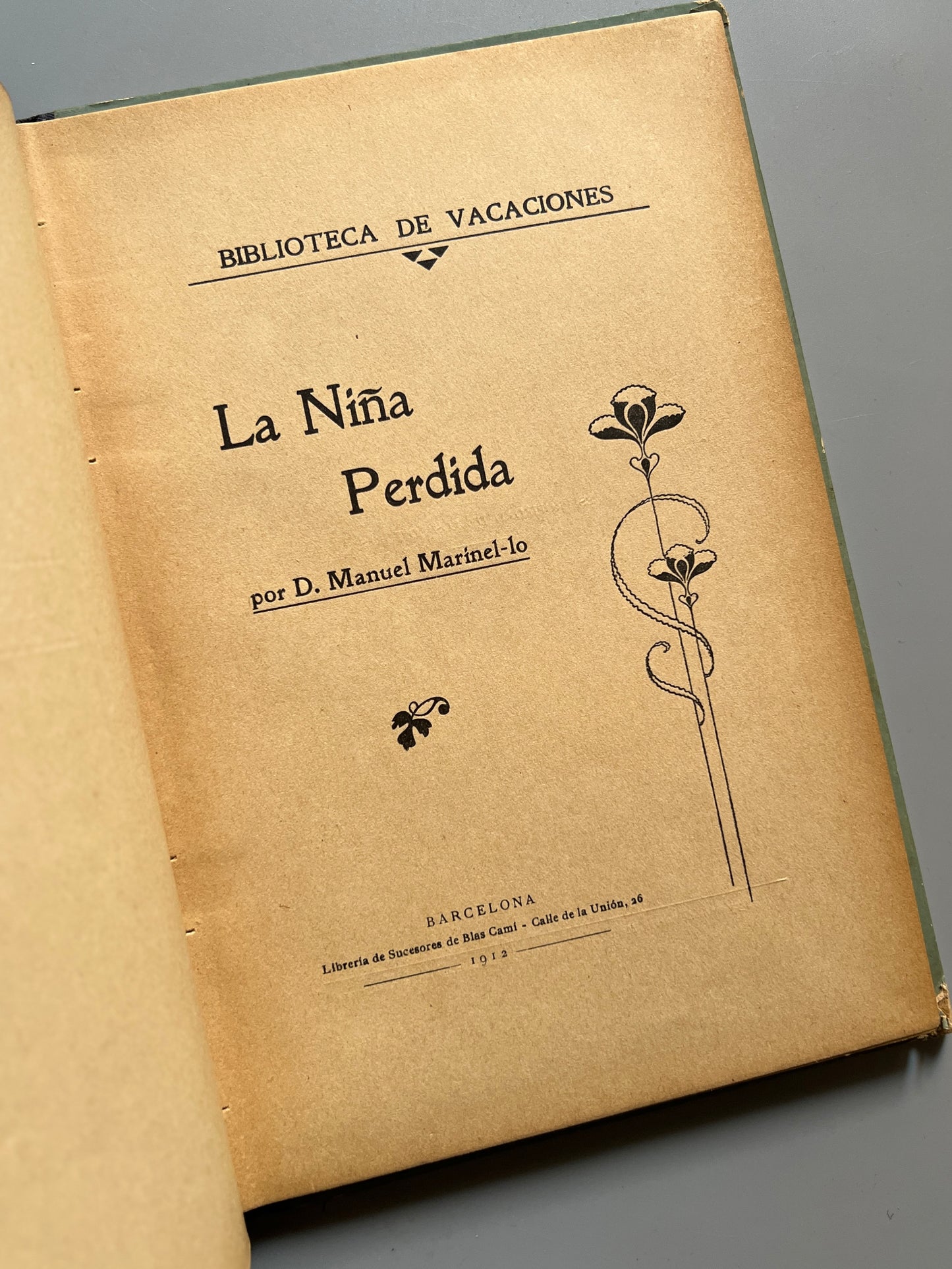 La niña perdida, Manuel Marinel·lo - Biblioteca de Vacaciones, 1912