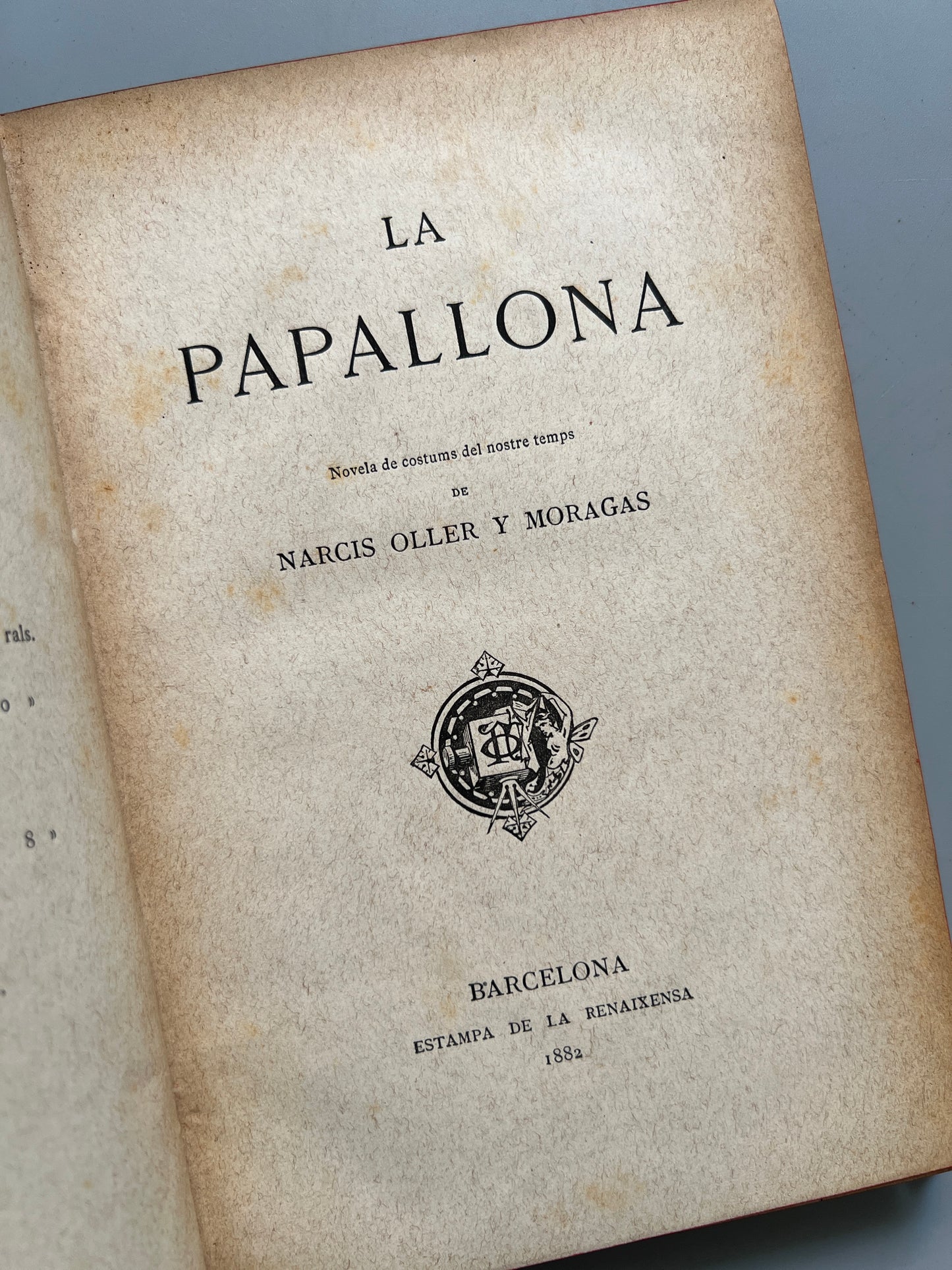 La Papallona, Narcís Oller - Estampa de la Renaixensa, 1882