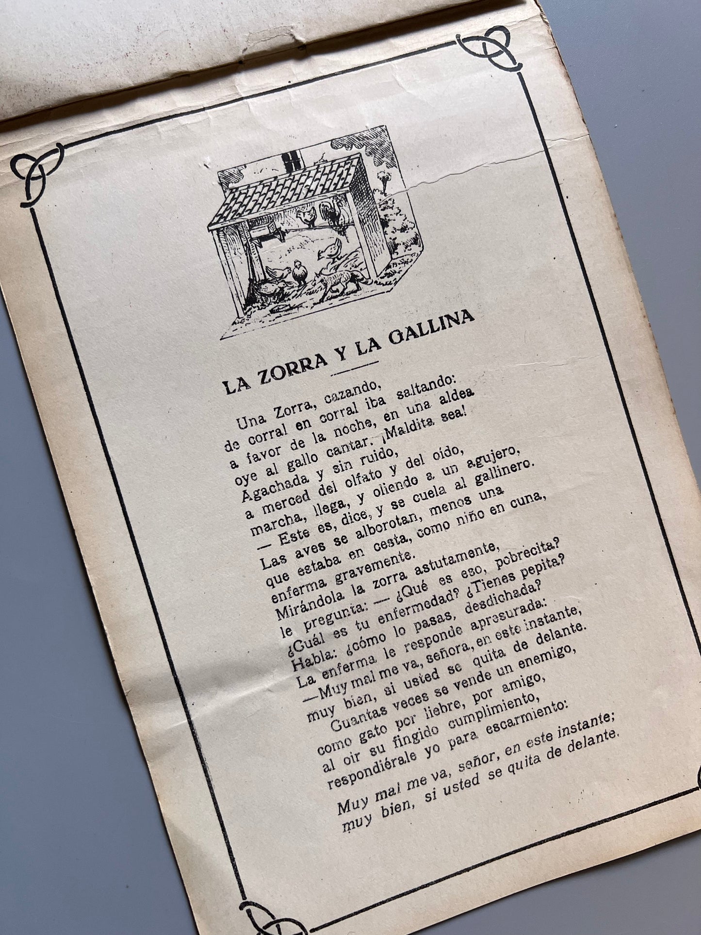La zorra y la gallina, construcciones literarias, fábulas en acción nº7 - ca. 1930