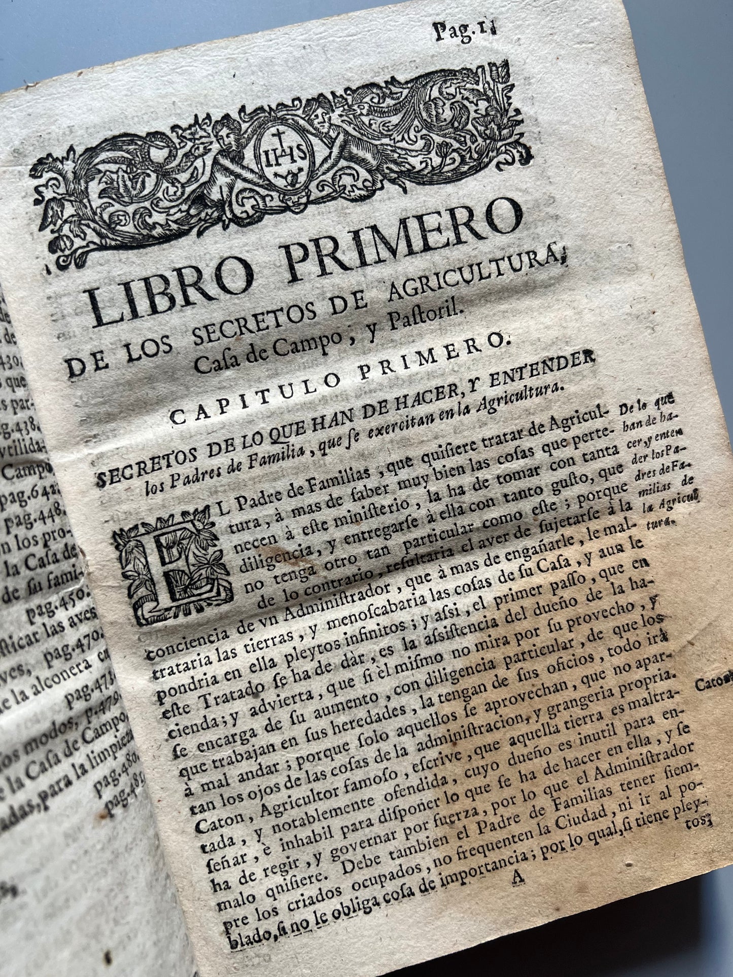 Libro de los secretos de agricultura, casa de campo y pastoril, Miguel Agustí - Antonio Sanz impresor, 1731
