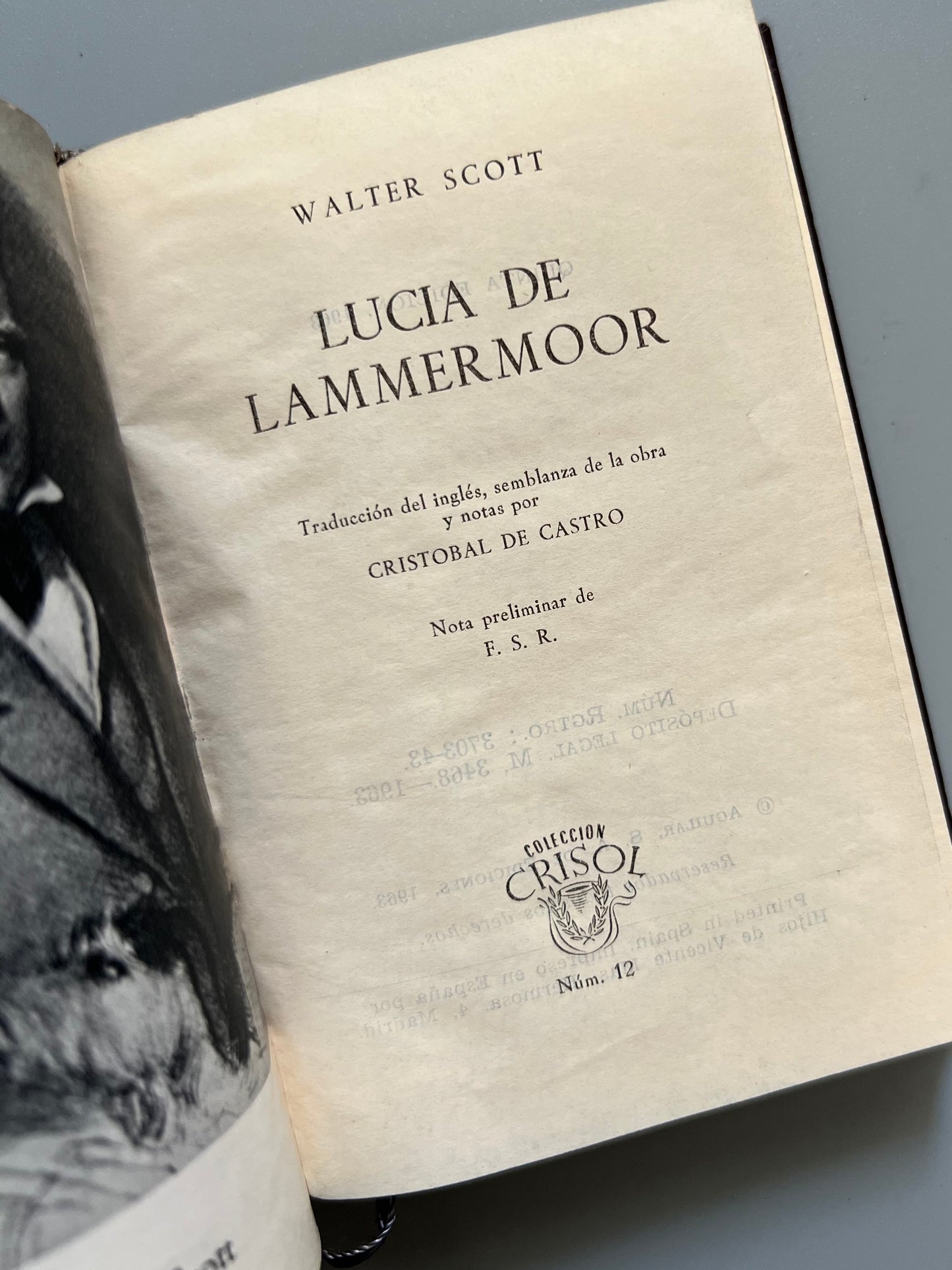 Lucia de Lammermoor, Walter Scott - Colección Crisol nº12, 1963