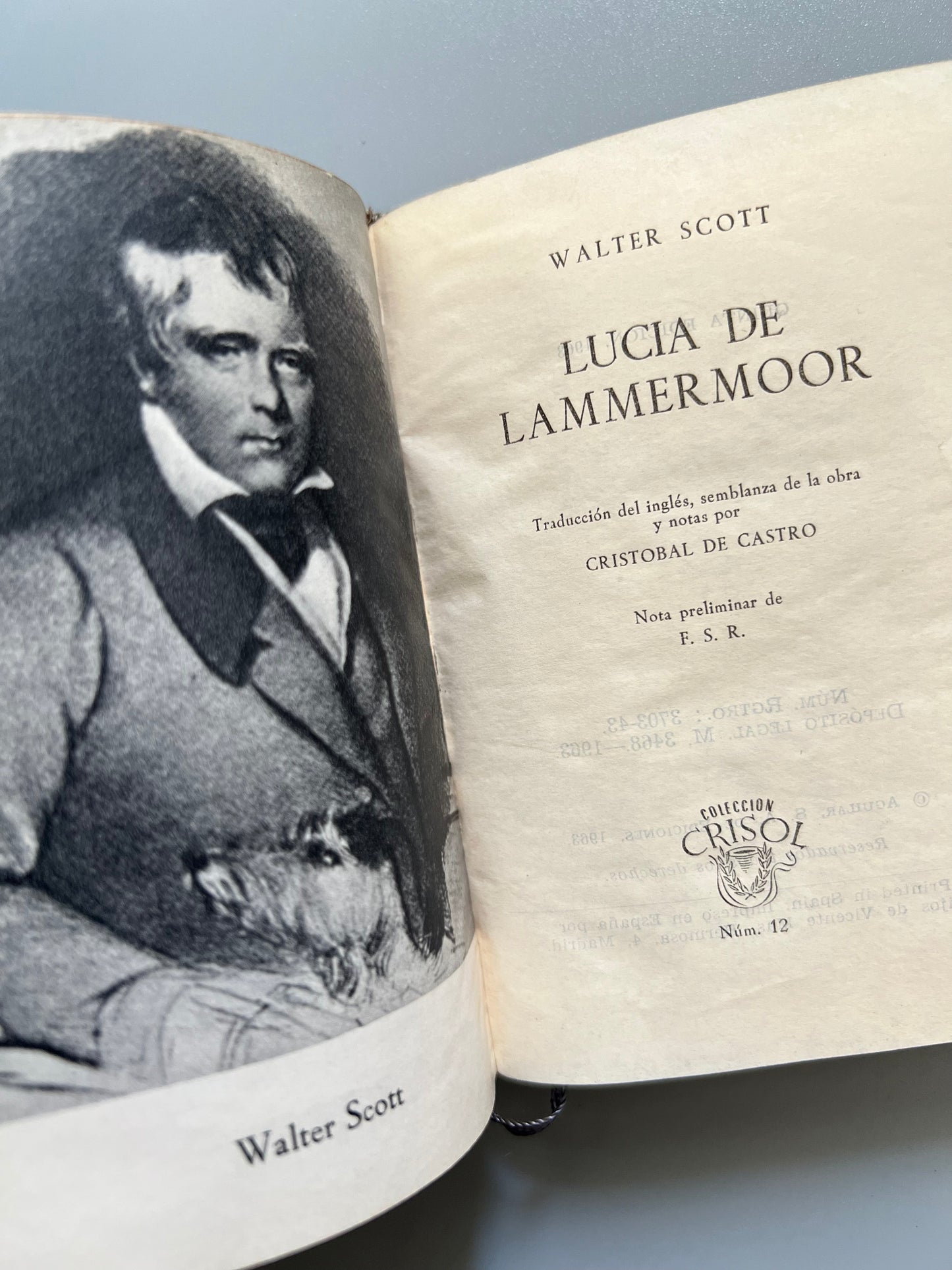 Lucia de Lammermoor, Walter Scott - Colección Crisol nº12, 1963