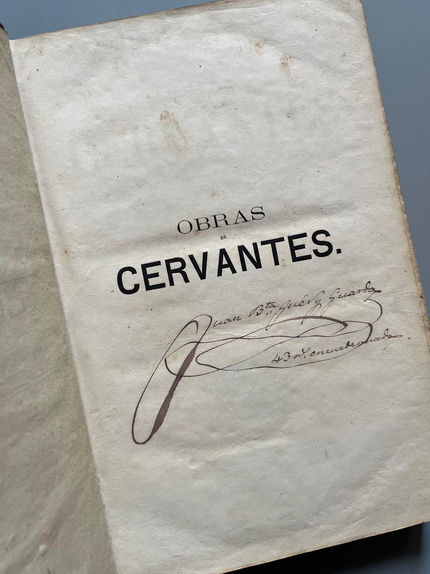 Obras de Cervantes (firmado por el encuadernador) - Gaspar y Roig, 1866