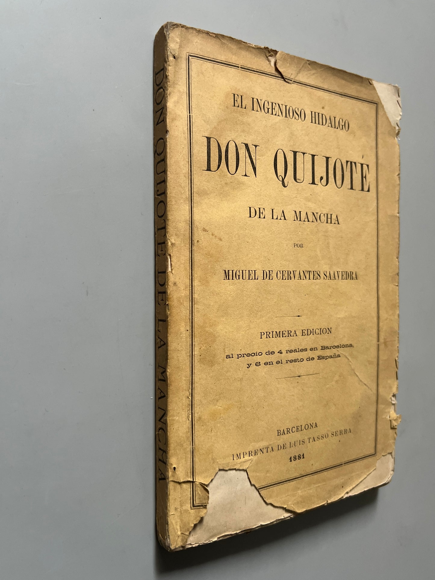 Don Quijote de la Mancha, Miguel de Cervantes. Primera edición económica - Luis Tasso, 1881