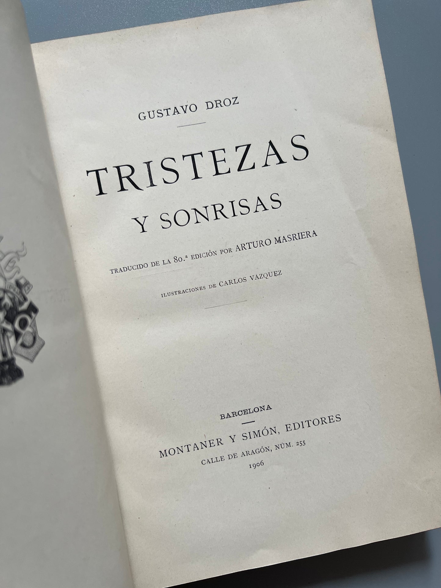Tristezas y sonrisas, Gustavo Droz - Montaner y Simón, 1906