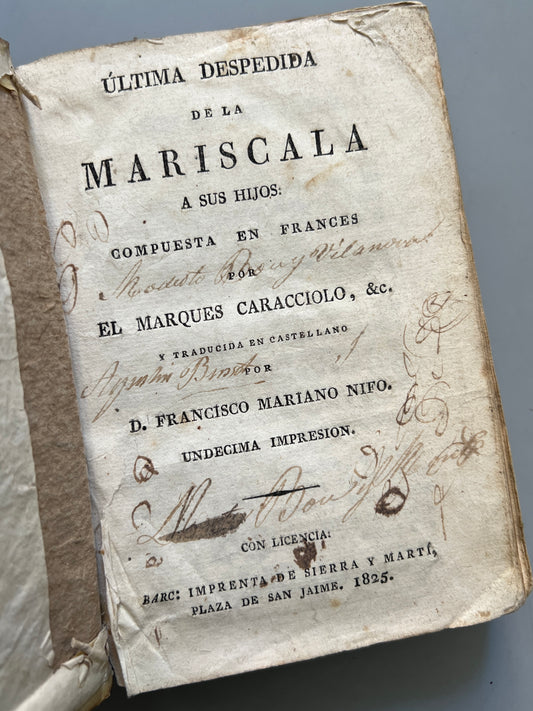 Última despedida de la mariscala a sus hijos, Marqués Caracciolo - Imprenta de Sierra y Martí, 1825