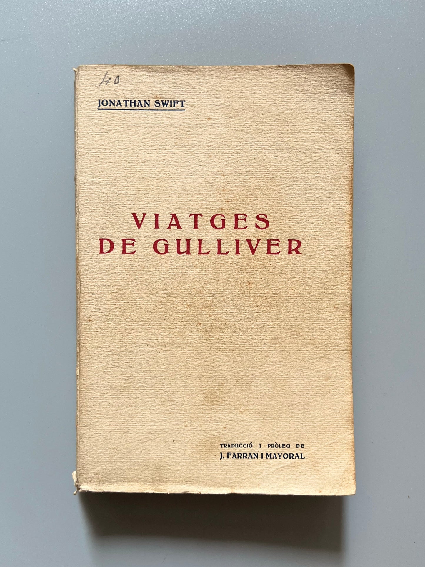 Viatges de Gulliver, Jonathan Swift - Editorial Catalana, ca. 1915