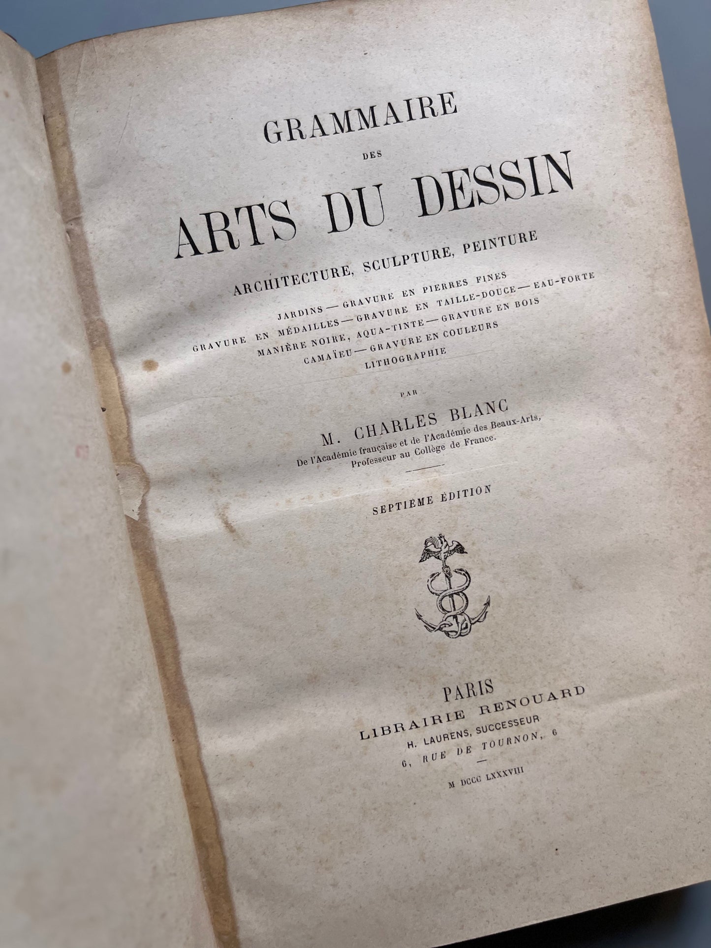 Grammaire des arts du dessin, M. Charles Blanc - Libraire Renouard, 1888