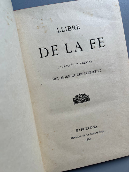 Llibre de la fe - Estampa de la Renaixensa, 1883