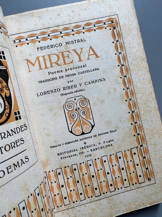 Mireya, Federico Mistral - Editorial Ibérica, 1936